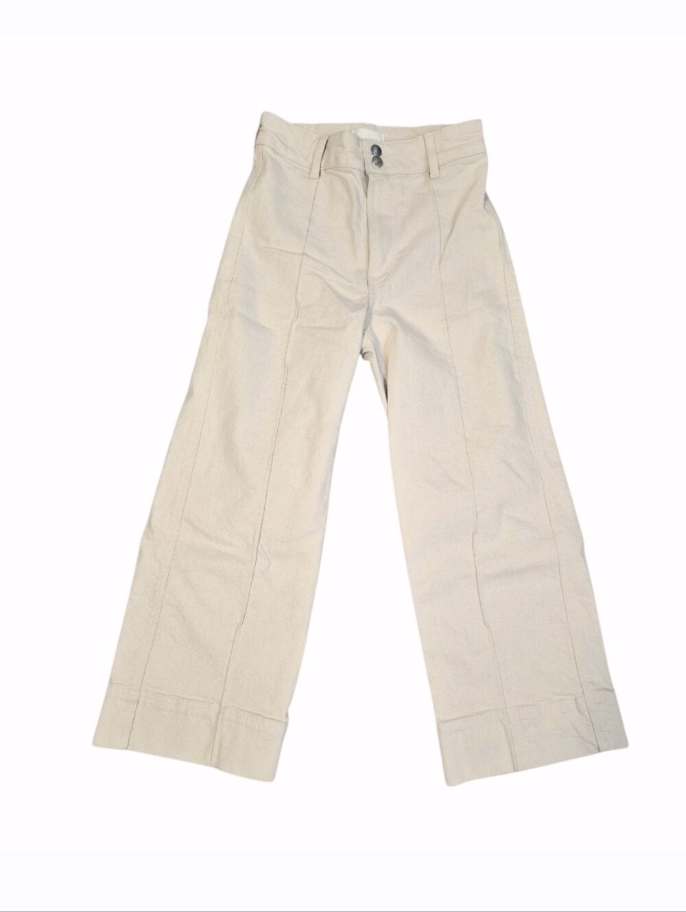 H&M Women Cream Wide-Leg Jeans